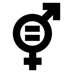 Concepto de igualdad de género. Símbolo de igualdad hombre y mujer