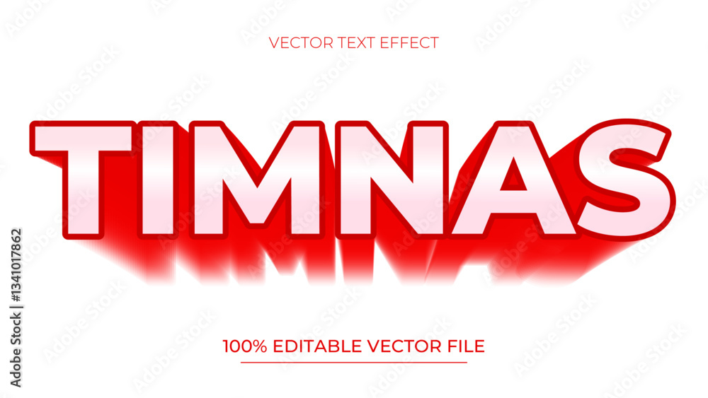 Poster red and white editable text effect in modern style