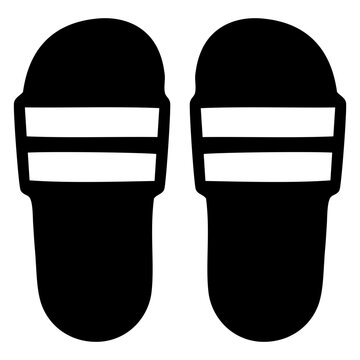 Icono plano par de pantuflas para la playa o piscina
