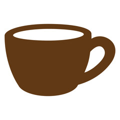 Icono silueta de taza de café en perspectiva
