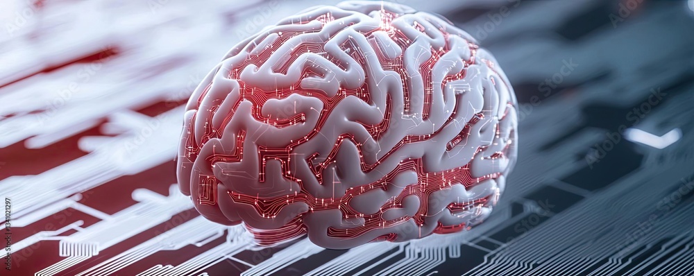 Aufkleber artificial intelligence and future of network science concept. abstract digital representation of a 