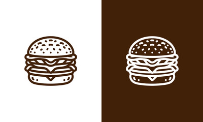 Burger vector icon logo design template ai generated