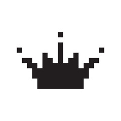 Obraz premium Pixel art crown, 8 bit king icon, retro style queen symbol, minimalist princess tiara mosaic