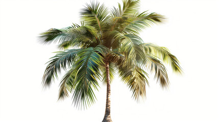 Tropical palm tree isolated on PNG background, A realistic palm tree on a white background, transparent, alpha background png
