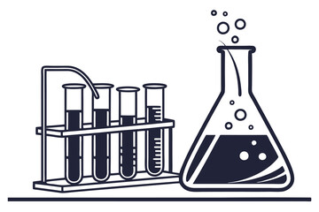Test Tubes & Beakers Chemistry in Silhouettes