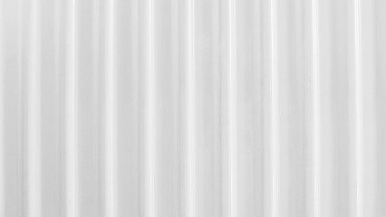Weathered white corrugated metal panel creating industrial texture with vertical linear pattern,...