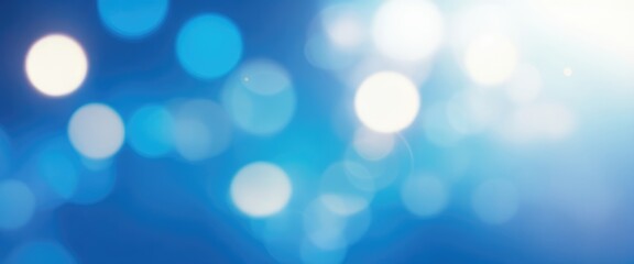 Bokeh Defocused Cyan blue white light abstract background