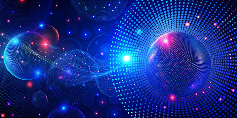 Abstract technology particles mesh background