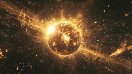 Fototapeta premium optical flare on black screen