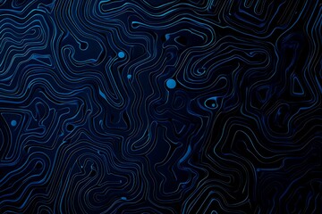 Fototapeta premium Abstract close-up of a glowing blue digital circuit board, showcasing intricate connections and technological design on a black background. 