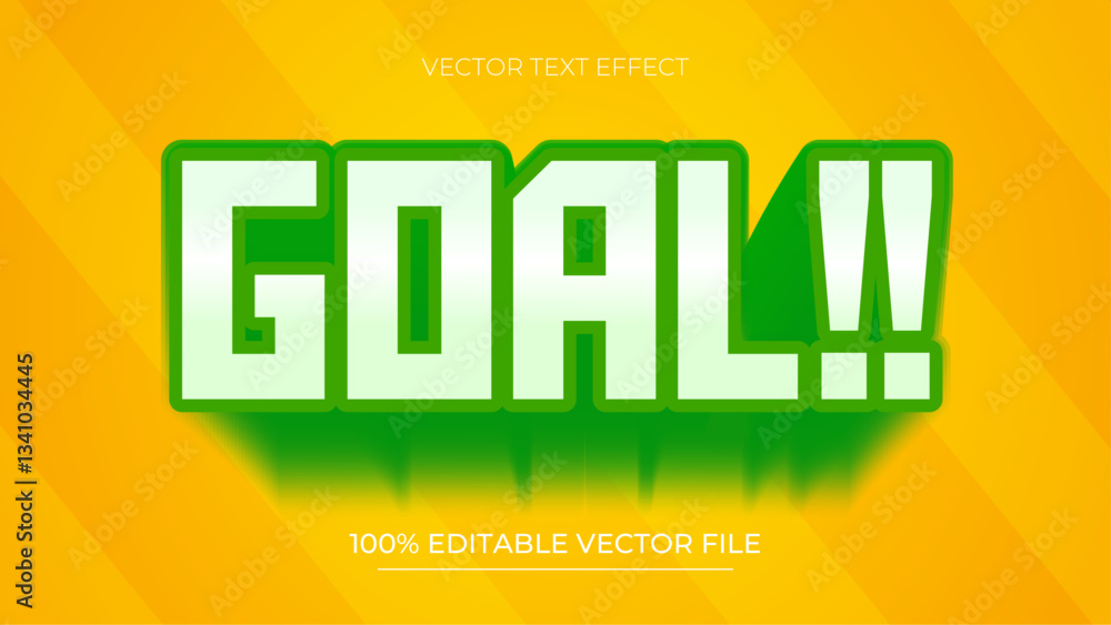 Poster goal text effect template with abstract and premium vector