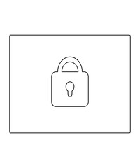 Screen lock icon with thin outline