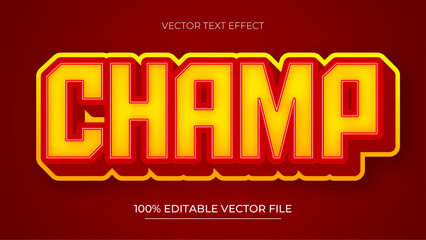 Champ editable vector text effect with sport games theme