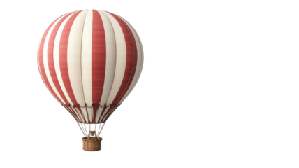 Colorful hot air balloon ascends into the clear blue sky on a bright sunny day