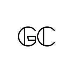 GC monogram logo design letter text name symbol monochrome logotype alphabet character simple logo