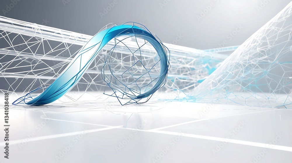 Fototapete technology concept background with wire mesh and text space