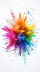 Explosive Rainbow Powder Burst: A Colorful Abstract Design