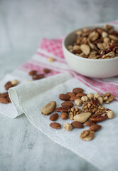 mixed nuts on a white background