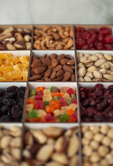 mixed nuts packed in a box