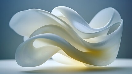 Abstract white forms gracefully intertwine and create a pleasing sculpture