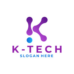 Initial K Tech logo design vector template. Initial identity logo design vector