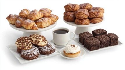 Delicious Assortment of Pastries and Coffee for Sweet Treat Lovers