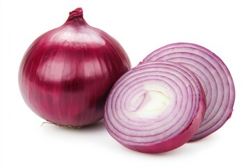 Fresh Red Onion with Cross-Section Slices for Culinary Use