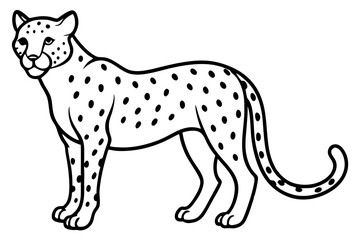 Fototapeta premium Cheetah Speed Line Art
