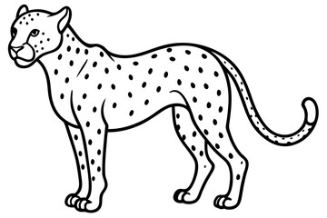 Fototapeta premium Cheetah Speed Line Art
