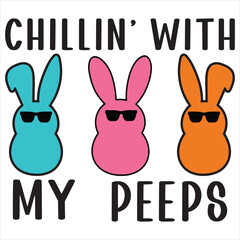 Obraz premium Easter Bunny Illustration with Christian Typography T-shirt Design 