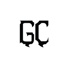 GC monogram logo design letter text name symbol monochrome logotype alphabet character simple logo