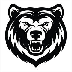 silhouette of Bear Silhouette Vector A bold and striking vector silhouette of a bear, isolated on a white background. The bear&acirc;&euro;&trade;s strong form is defined by sharp, minimalist lines, creating a simple 