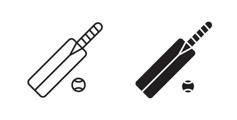 Cricket icons vectors graphic designs