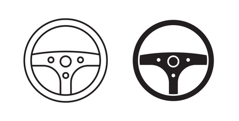 Steering wheel icons vectors graphic designs