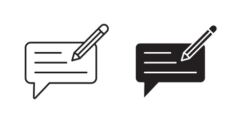 Write comment icons vectors graphic designs