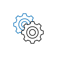 Settings Gear icon flat style vector illustration.