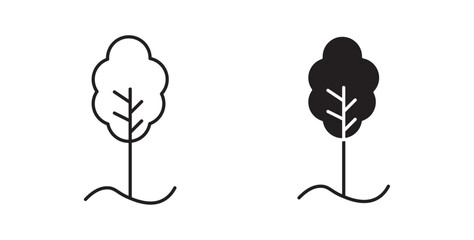 Tree icons vectors graphic designs