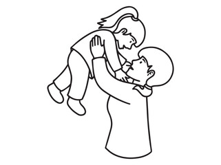 Hand Drawn Mother Day Silhouette illustration