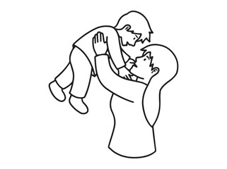 Mother Day Line Art Illustration