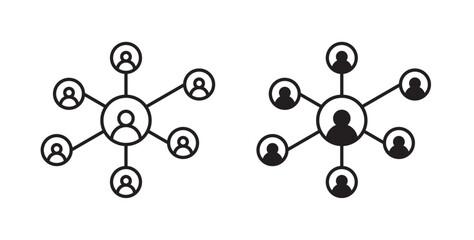 Chart network icons vectors graphic designs