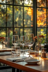 Celebratory Glasses of Rosé Wine in a Cozy Fine Dining Restaurant Setting