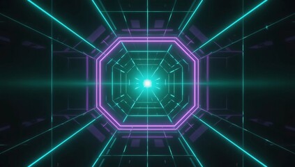 Sci-Fi Neon Light Corridor