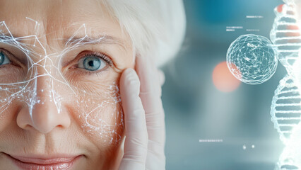 Genetic treatment for an aging patient, representing advancements in biotechnology aimed at slowing or reversing the effects of aging.