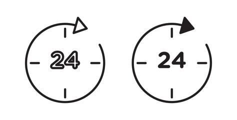 24 hrs icons vectors graphic designs