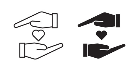 Hand holding heart icons vectors graphic designs