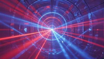 Obraz premium Futuristic Neon Light Tunnel