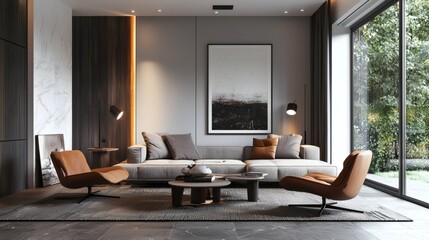 148. Bright living area with natural daylight and warm table lamps blending for a homey vibe