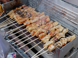 grilled tofu skewered with bamboo. Tahu bakar