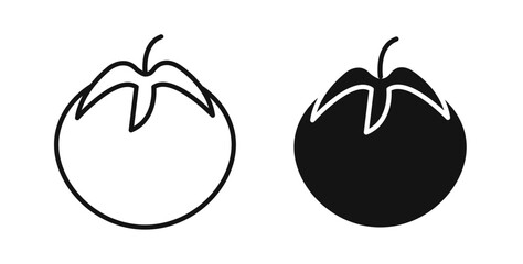 Tomato icons in black fill and line style