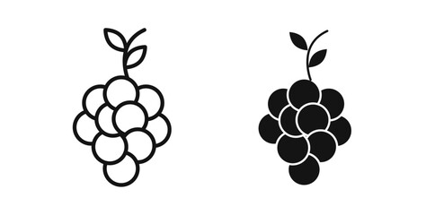 Grape icons in black fill and line style